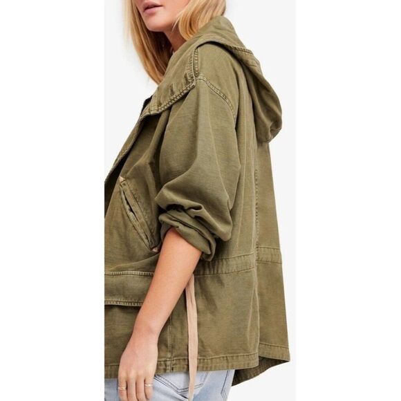 Free People Joshua Tree Utility Jacket Oversized Cargo Army Military XS - Picture 10 of 12